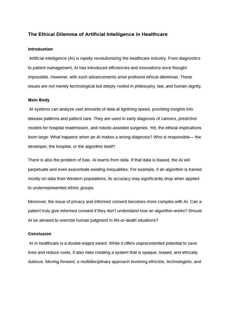 Ethical Challenges of AI in Healthcare | PDF