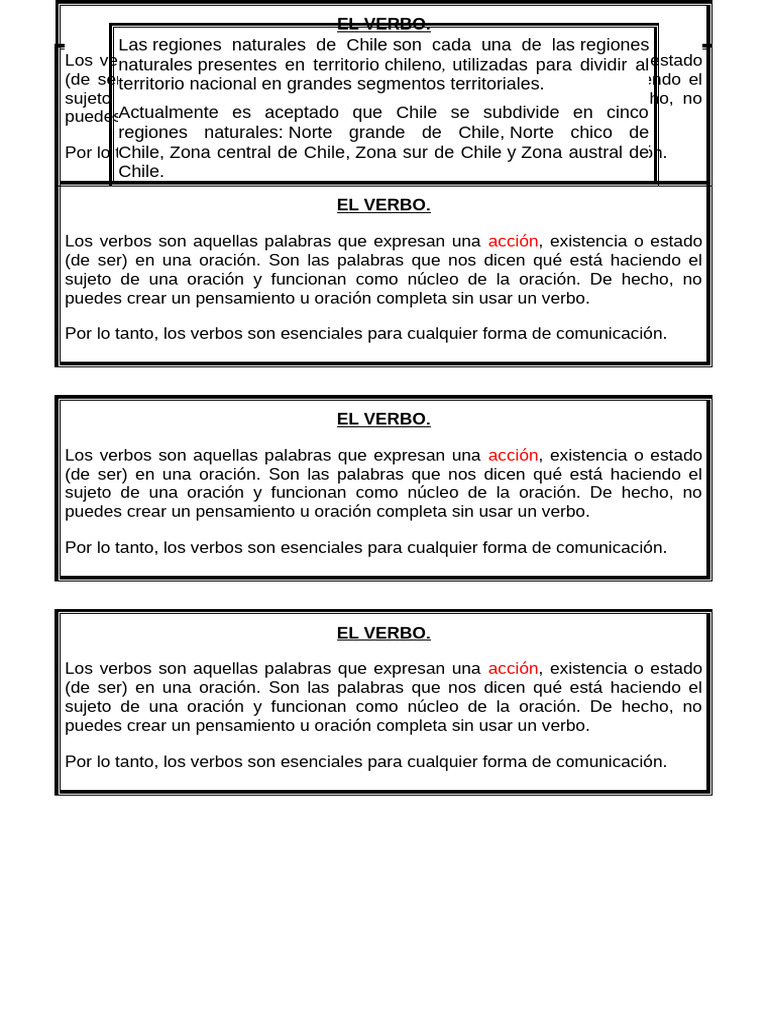 EL VERBO Copia 2 Quinto | PDF | Verbo | Asunto (gramática)