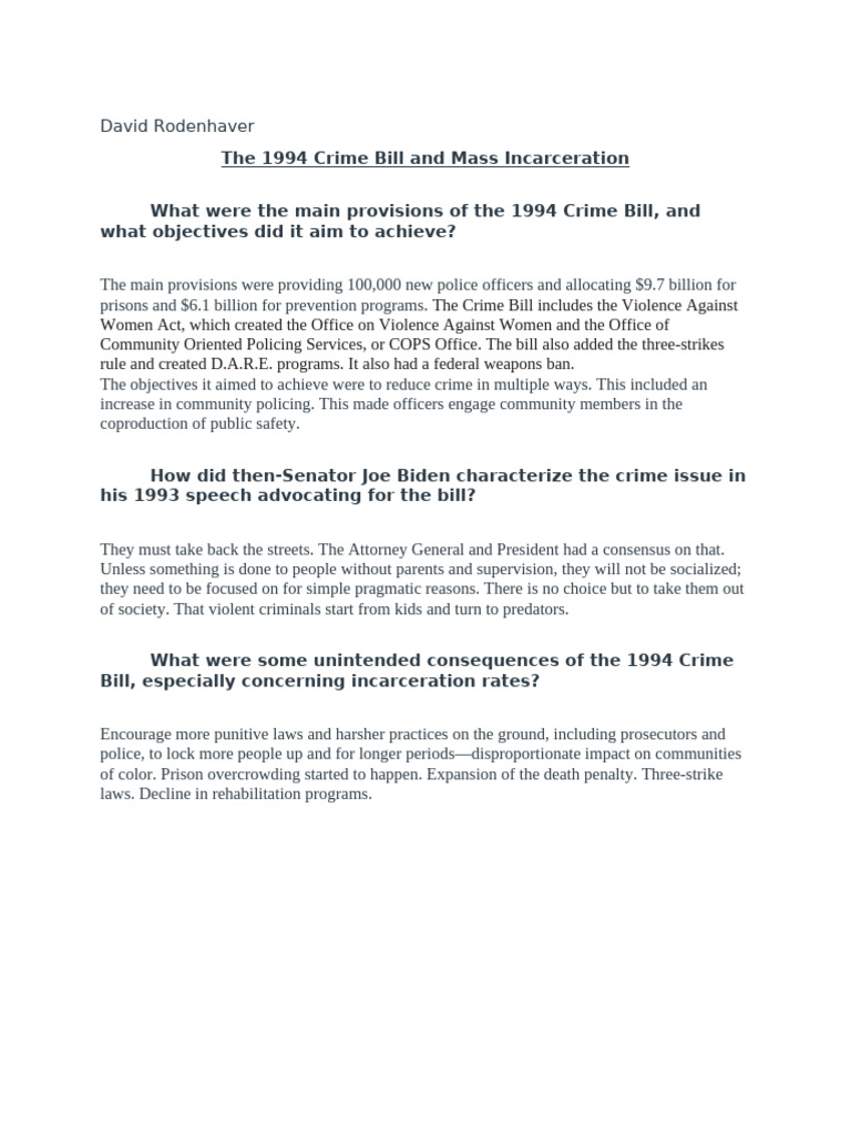 Billand Mass Incarceration | PDF | Incarceration In The United States ...