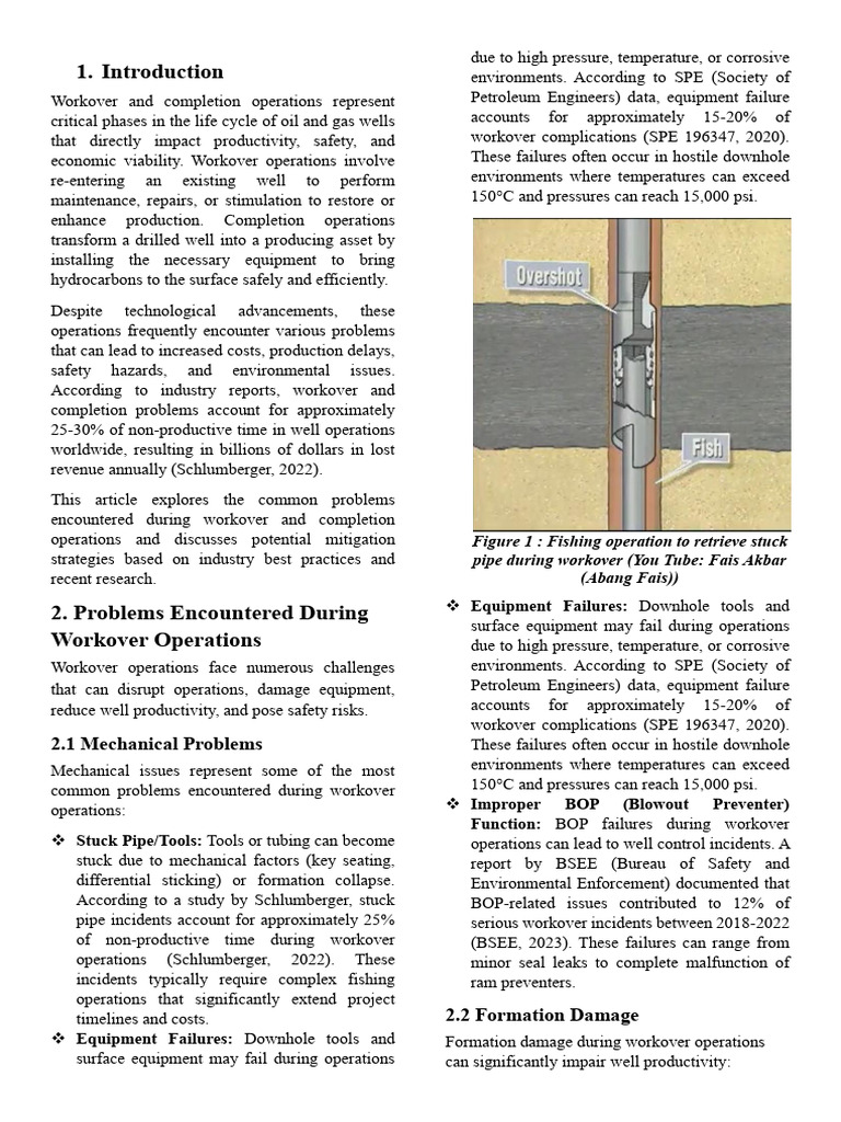 Workover and Completion Challenges in Oil Wells | PDF