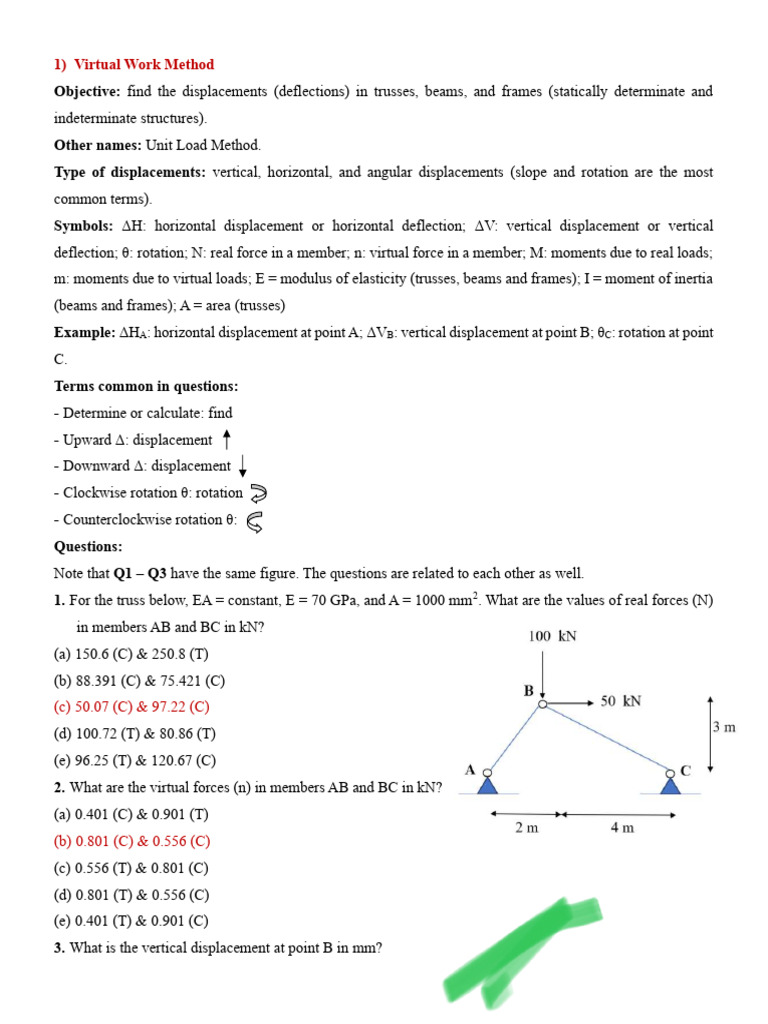 Flexibility Method for Truss Analysis | PDF | Beam (Structure) | Truss