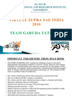 Dr. M.G.R. EDUCATIONAL AND RESEARCH INSTITUTE UNIVERSITY SUPRA SAE INDIA 2010 TEAM GARUDA