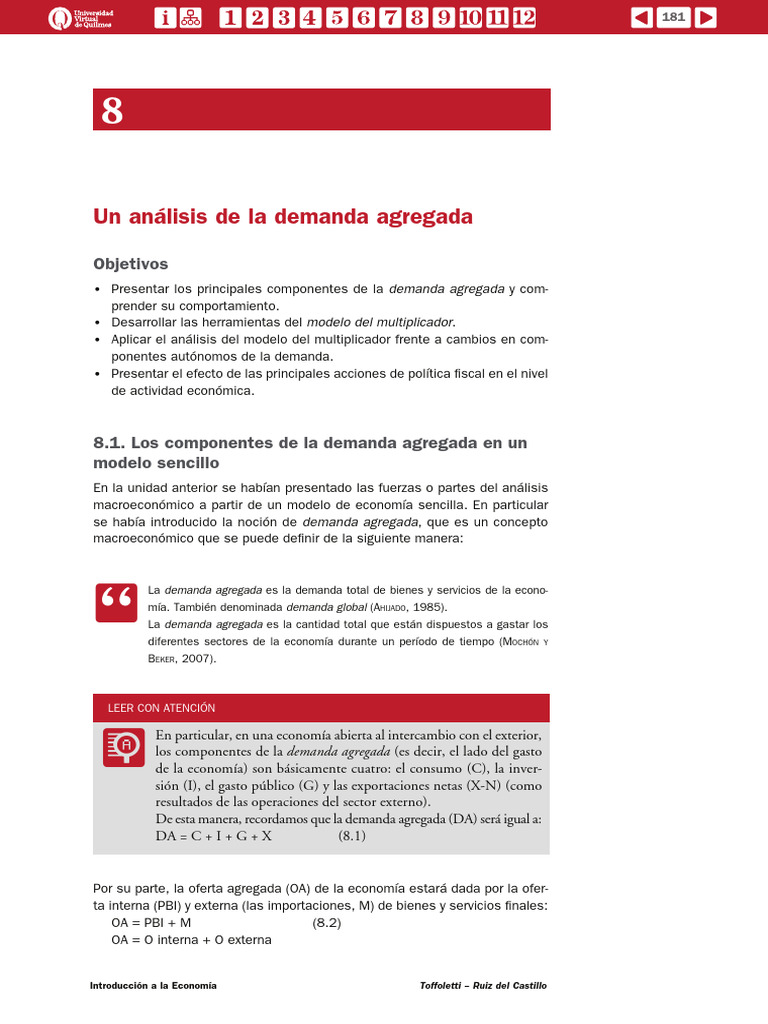 Análisis de la Demanda Agregada | PDF | La política fiscal | Macroeconómica