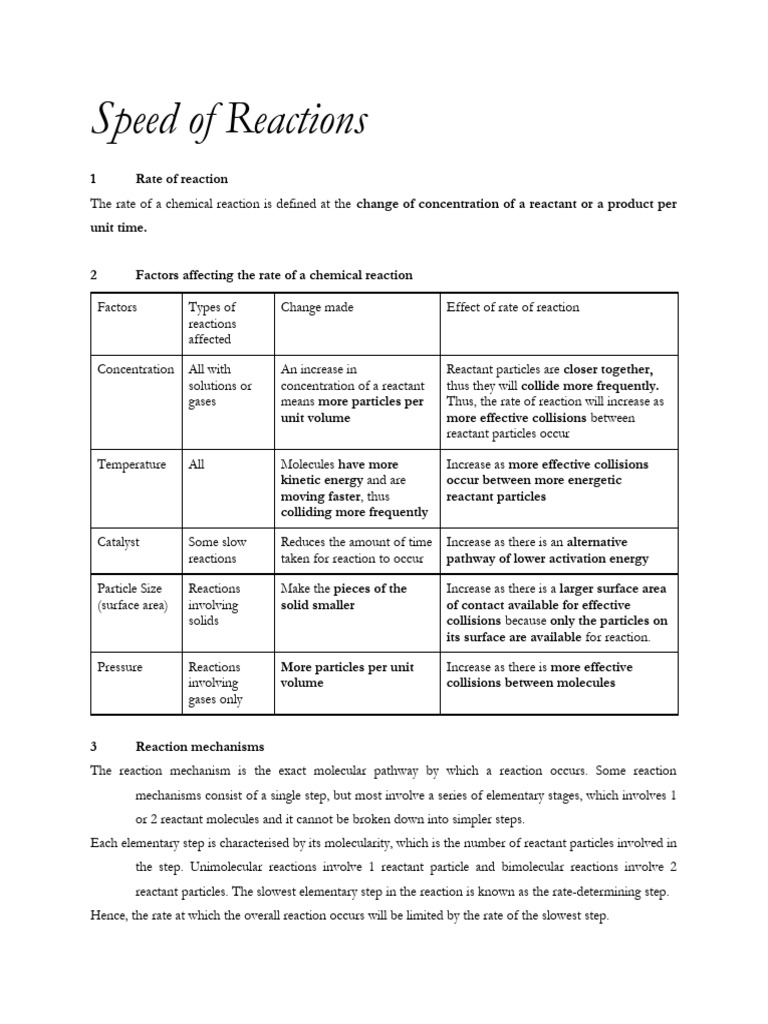 Factors Influencing Reaction Rates | PDF | Reaction Rate | Catalysis
