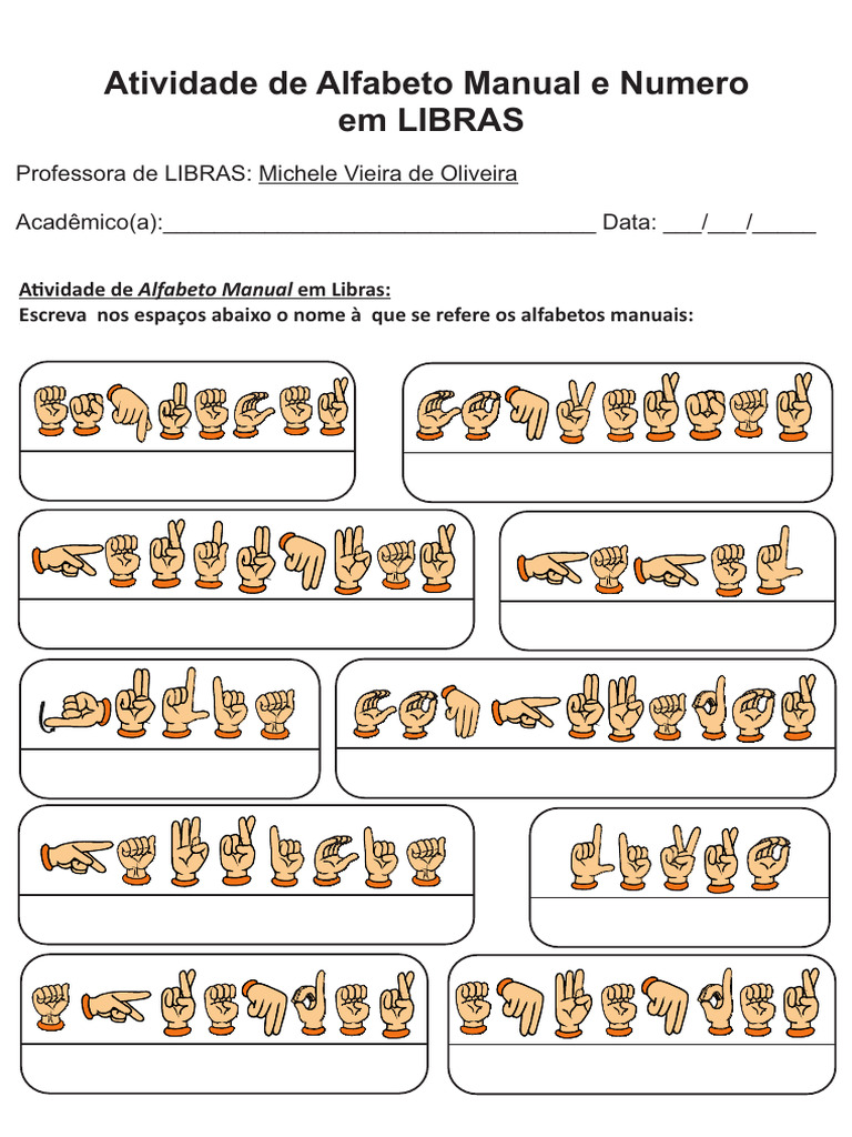 Atividade de Alfabeto Manual em Libras | PDF