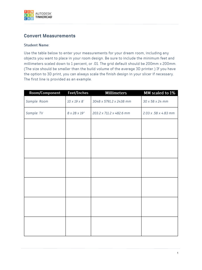 Measurement Conversion for Room Design | PDF