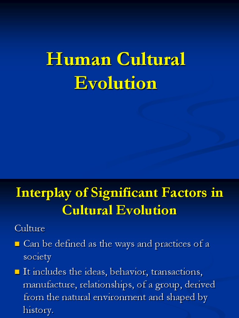 Cultural Evolution and Human Adaptation | PDF | Sociocultural Evolution ...