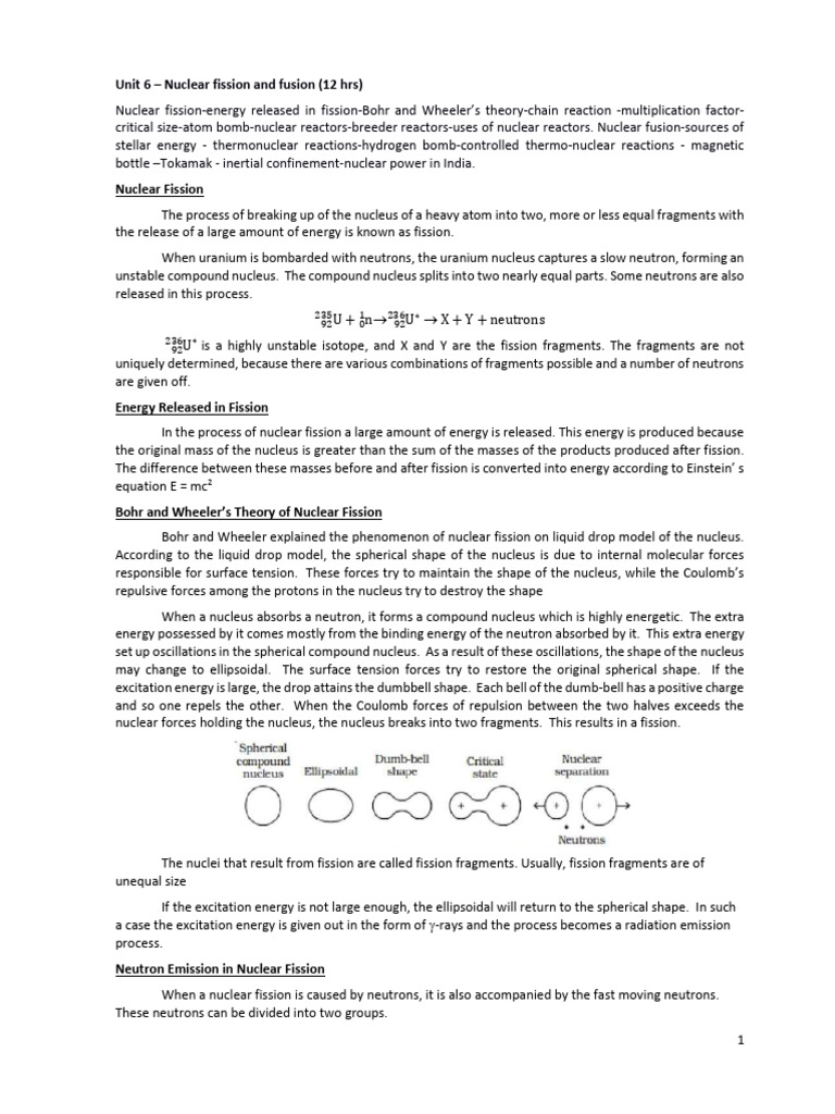 Nuclear Fission and Fusion Overview | PDF | Nuclear Fission | Neutron