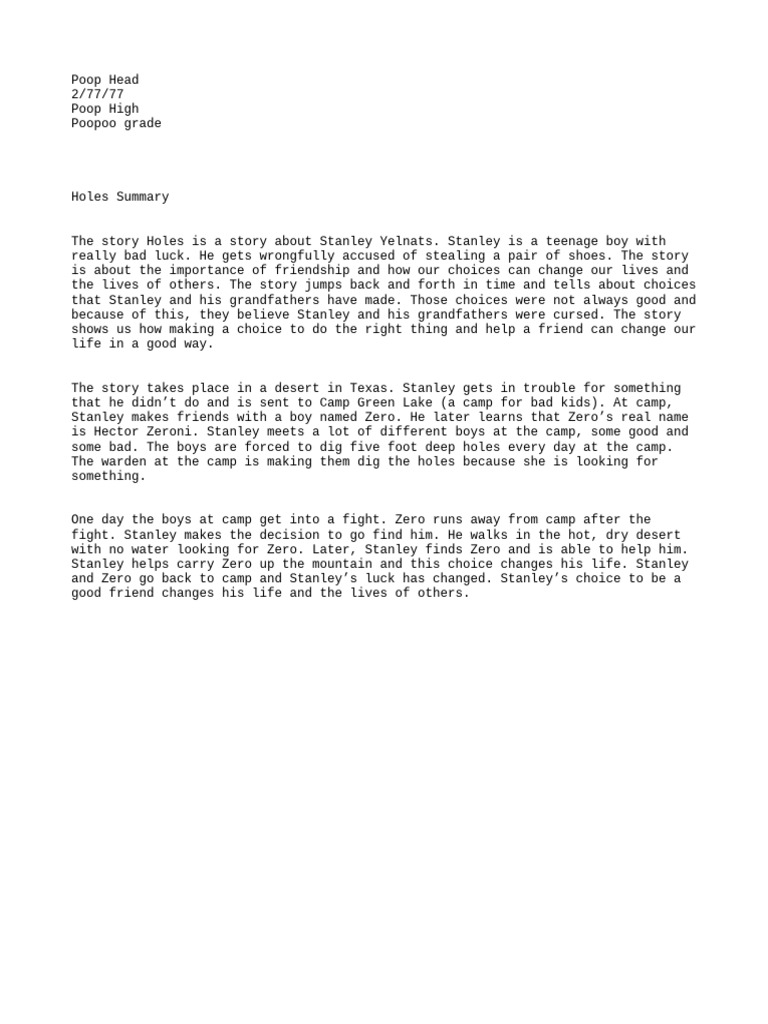 Holes (film) visual data 8