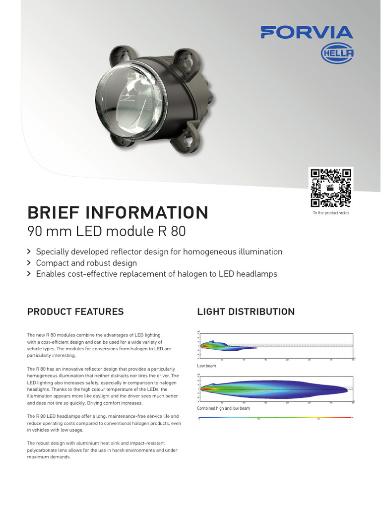 R80 LED High and Low Beam Headlamp | PDF | Headlamp | Light Emitting Diode