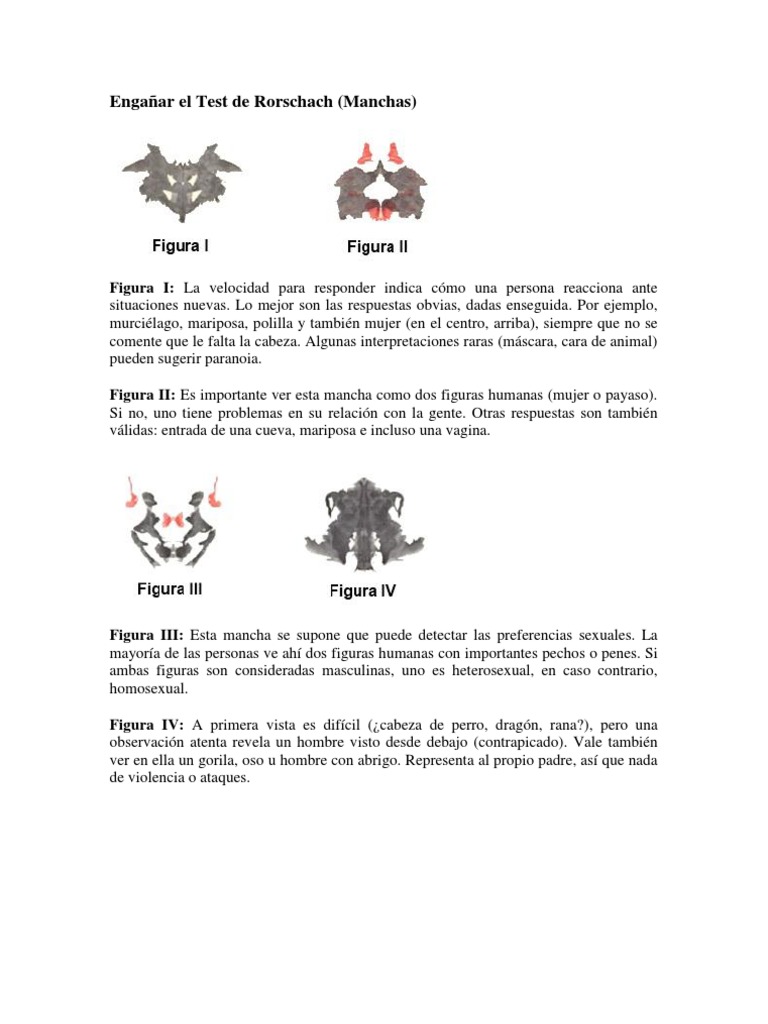Engañar El Test de Rorschach | PDF | Trastorno de ansiedad | Color, image size:768x1024