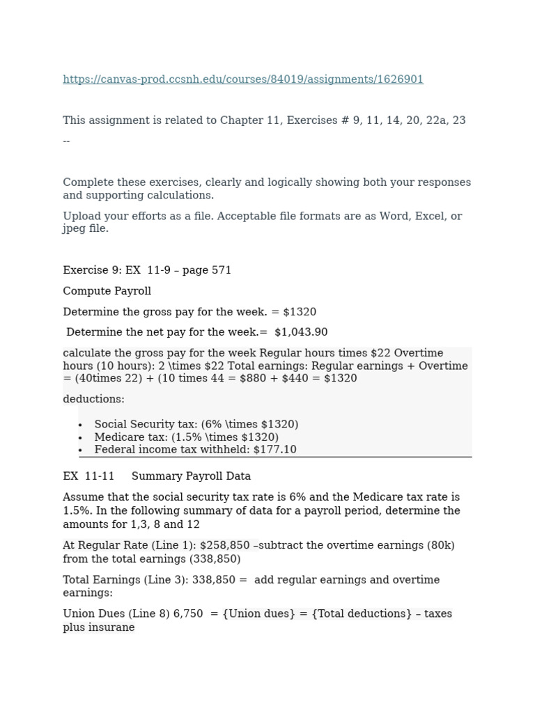 Homework For Credit CH 11 | PDF | Payroll Tax | Debits And Credits