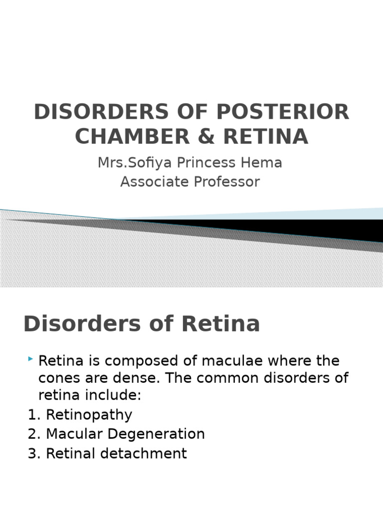 Retina Disorders: Diagnosis & Management | PDF | Retina | Diseases And ...