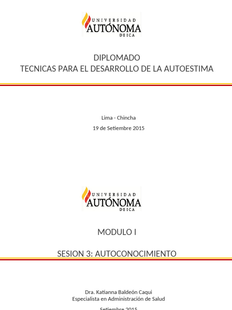 Autoconocimiento y Autoestima en Salud | PDF | Sicología | Ciencias del ...
