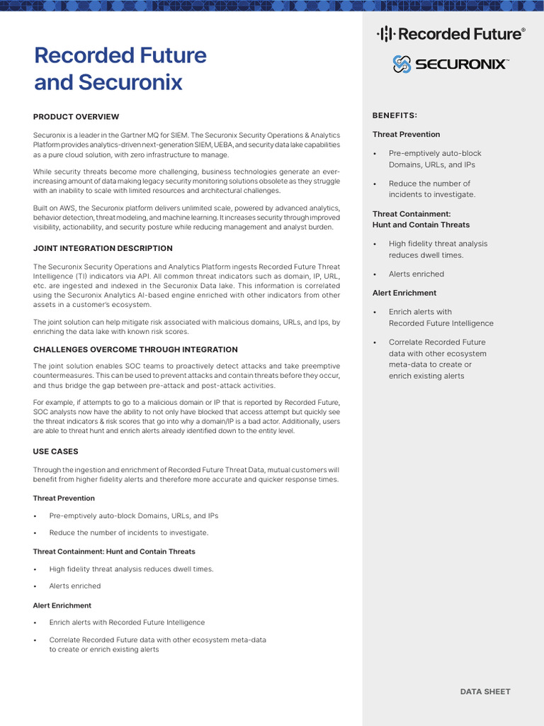 Securonix Threat Intelligence Integration | PDF | Analytics | Cyberspace
