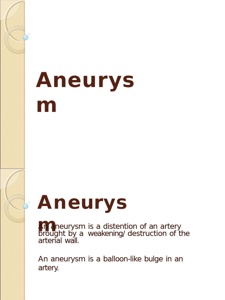 Understanding Aneurysms: Types and Risks | PDF | Aorta | Vascular Diseases
