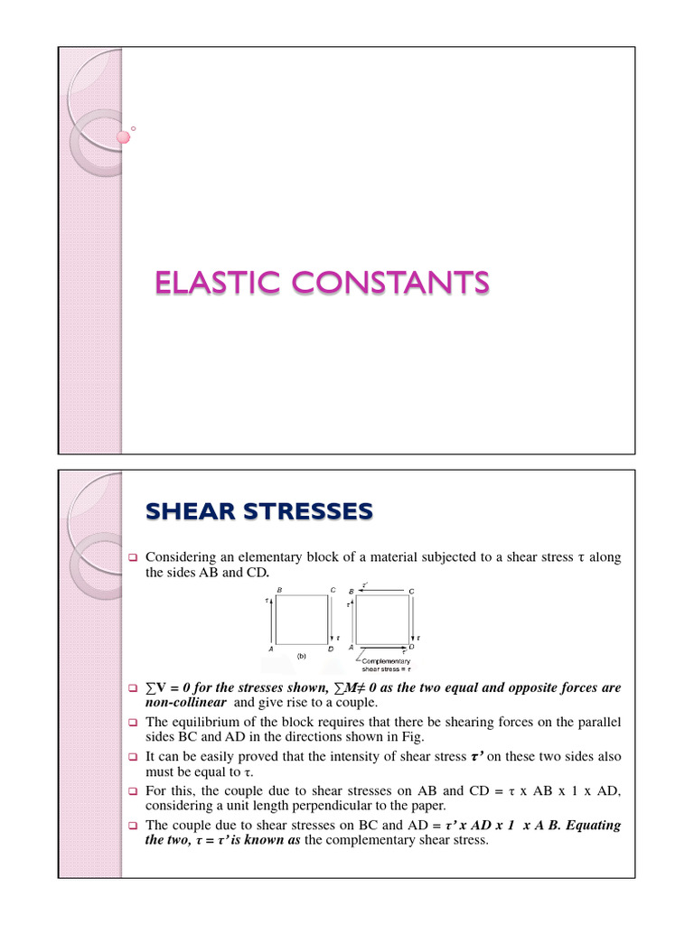 Elastic Constants and Poisson's Ratio | PDF | Stress (Mechanics ...