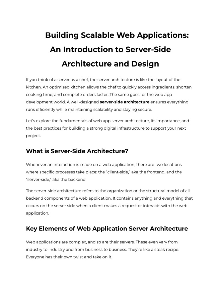 Building Scalable Web Applications - An Introduction To Server-Side ...