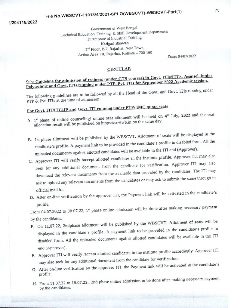 Adm Circular Phase 1 | PDF
