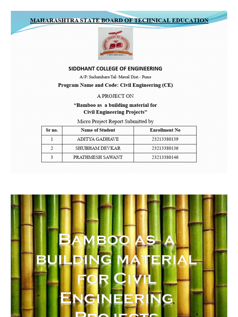 Bamboo As A Building Material Final | PDF | Concrete | Earthquake ...