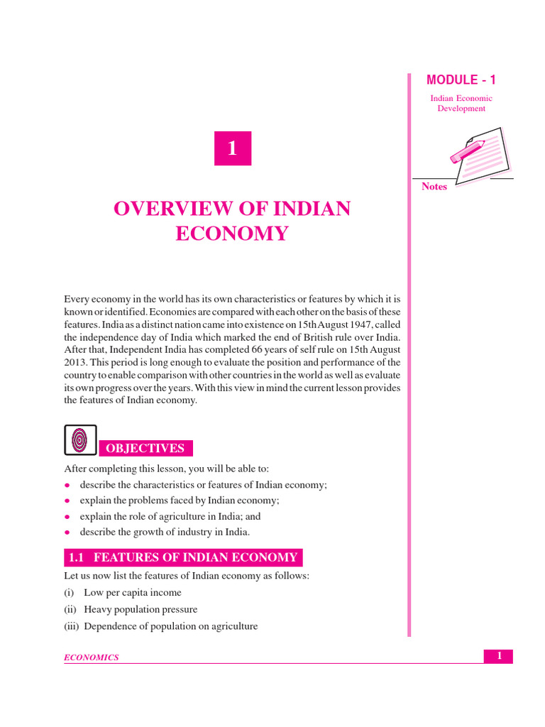 Overview of India's Economic Features | PDF | Income | Poverty