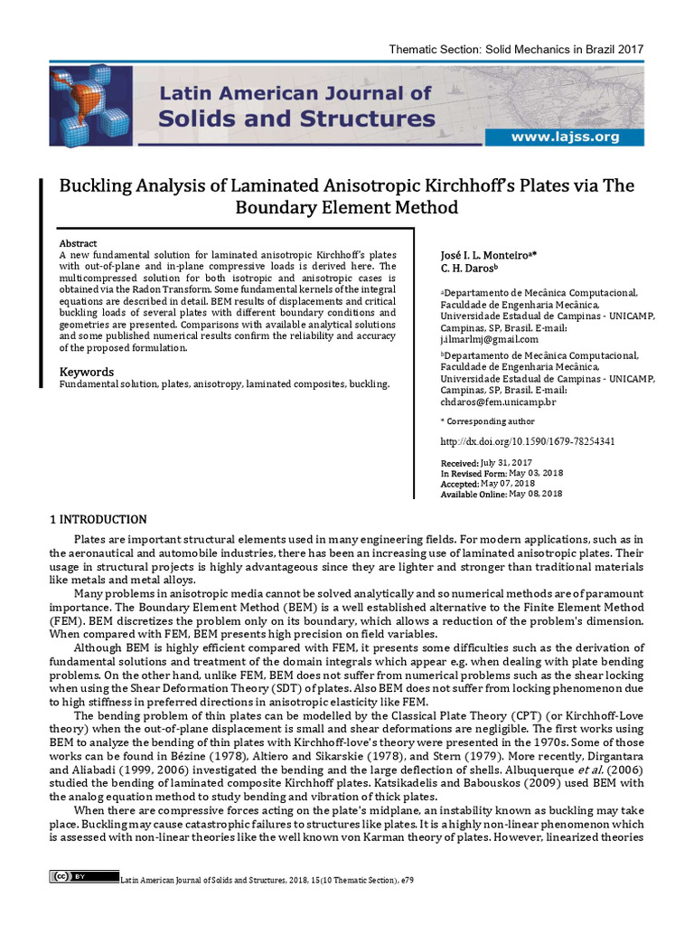 Buckling Analysis of Laminated Anisotropic Kirchhoff's Plates Via The ...