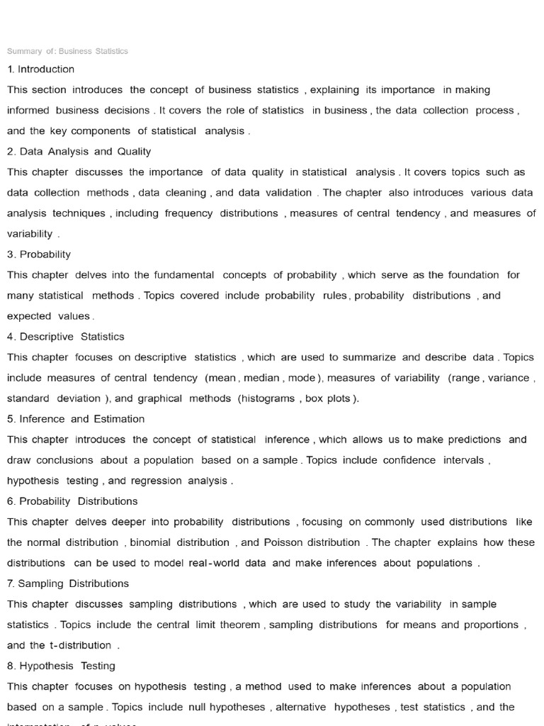 Business Statistics | PDF