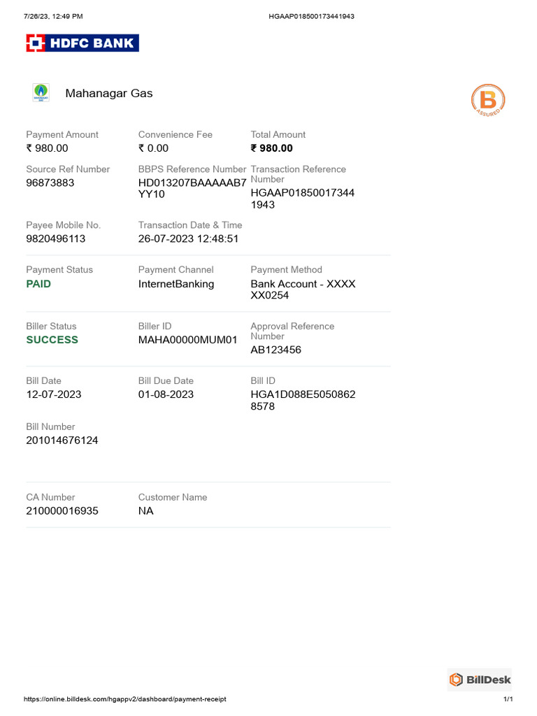 gas bill abc | PDF