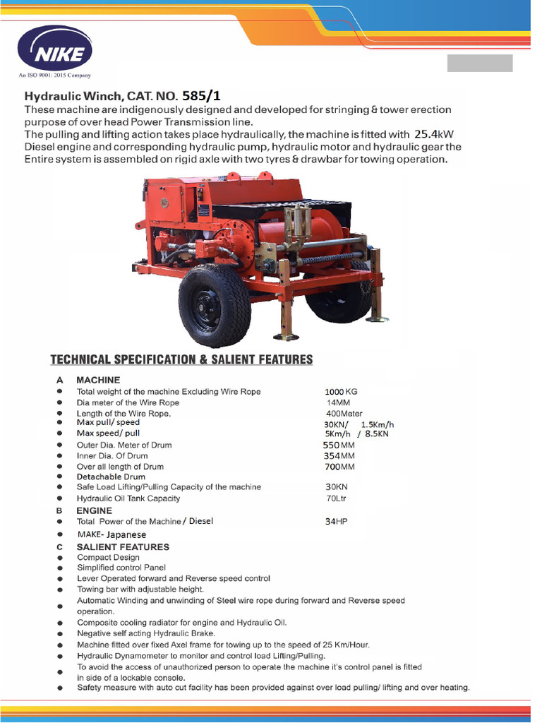 Catalogue of Hydraulic Winch | PDF