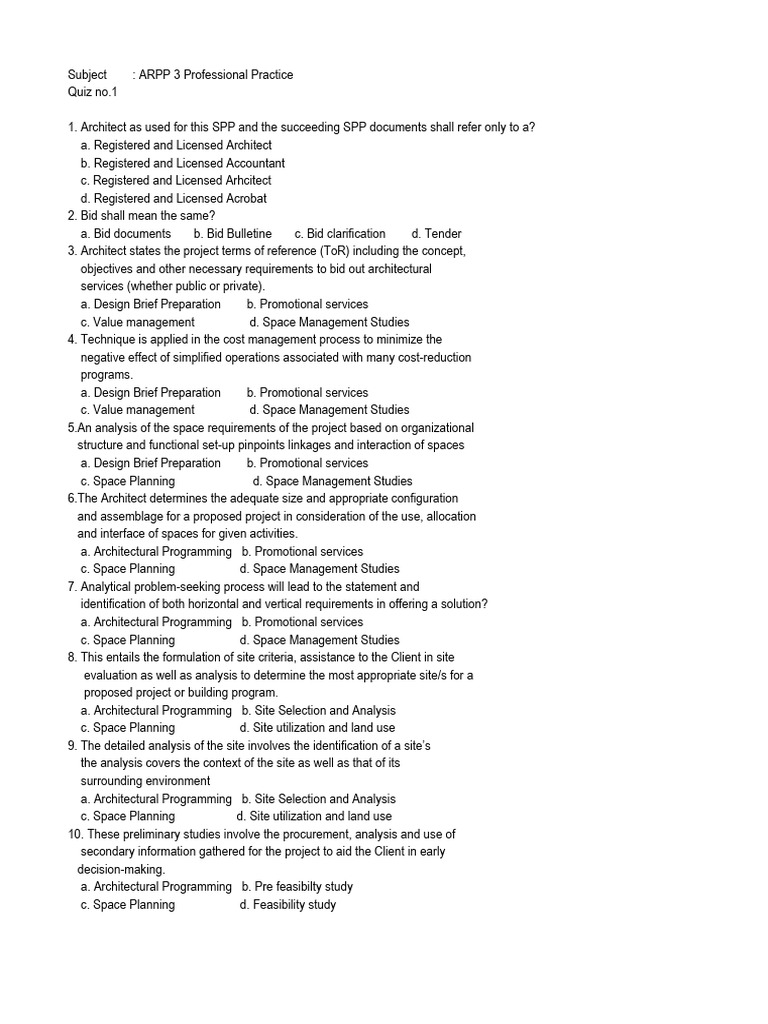 ARPP 3 Professional Practice Quiz | PDF | Business