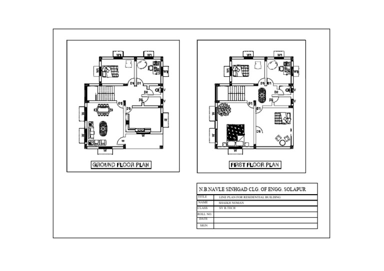 Line Plan for Residential Building | PDF