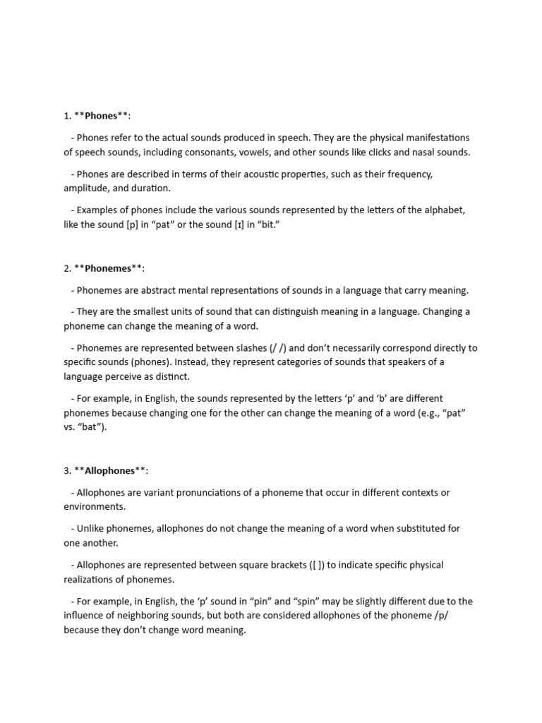 Phoneme Allophone | PDF