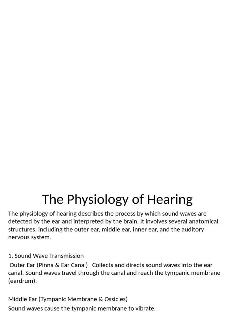 Understanding Hearing Physiology | PDF | Auditory System | Vestibular ...
