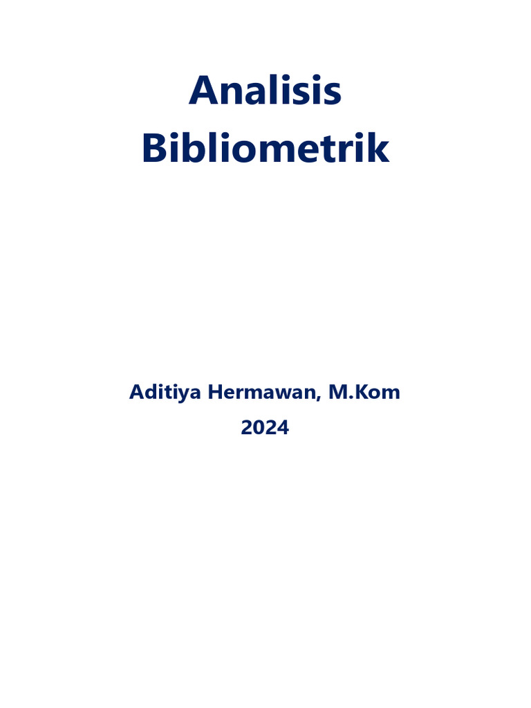 Analisis Bibliometrik Dalam Penelitian Pdf