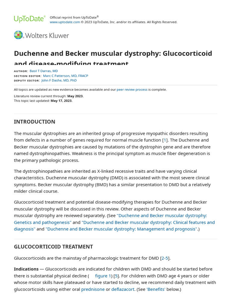 Duchenne and Becker Muscular Dystrophy - Glucocorticoid and Disease ...