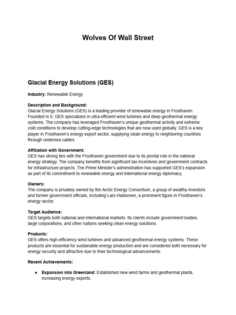 Wolves of Wall Street 2 | PDF | Agriculture | Electric Vehicle