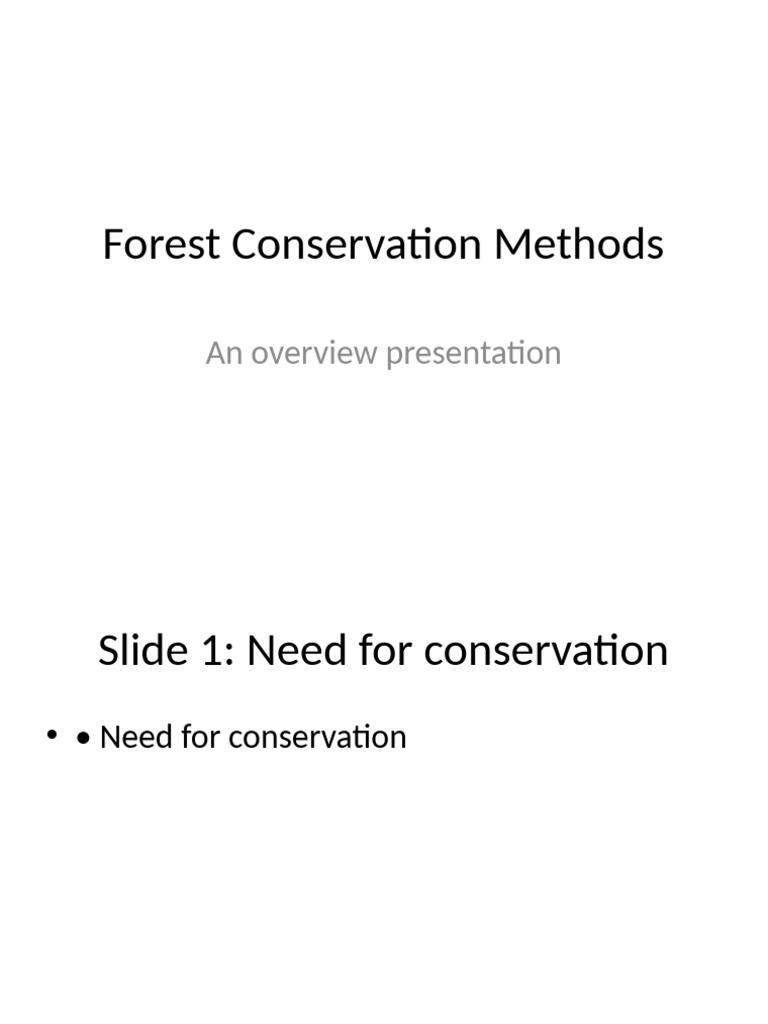 Forest Conservation Methods | PDF