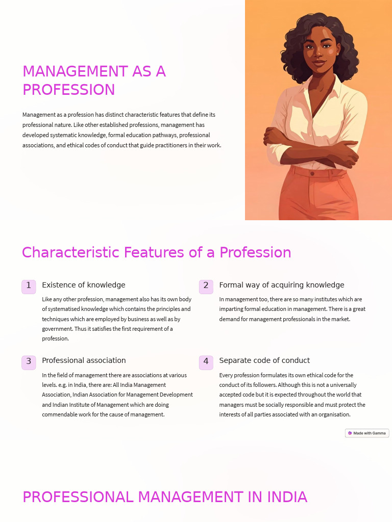 Characteristics of Professional Management | PDF | Marketing | Profession