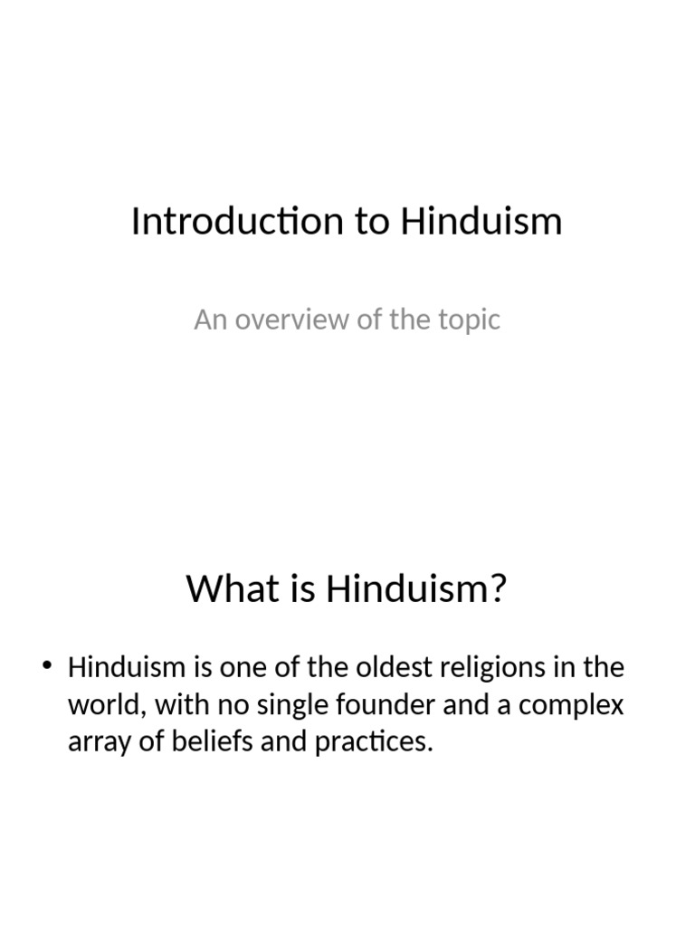 Introduction To Hinduism | PDF