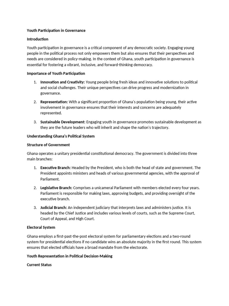Empowering Youth in Ghana's Governance | PDF | Civic Engagement ...
