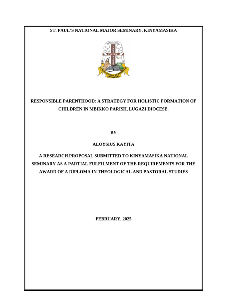 KAYITA Theology Proposal Final | PDF | God The Father | Theology