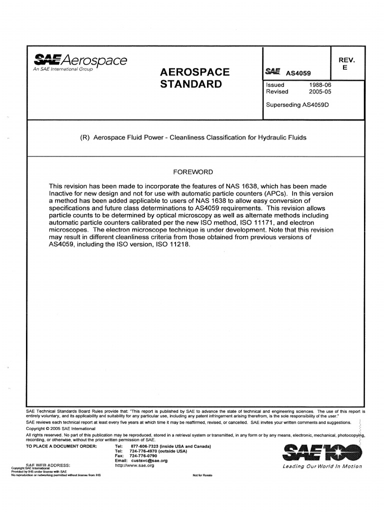 Sae As 4059-2005 | PDF