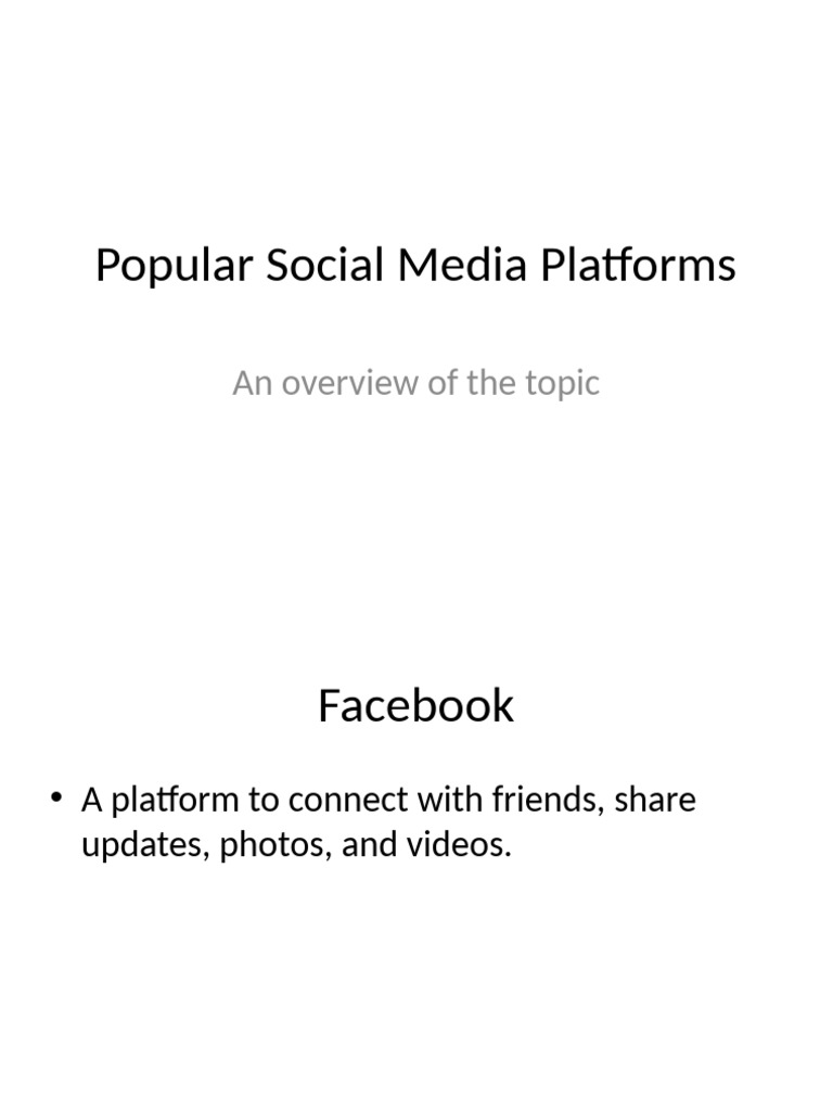 Overview of Popular Social Media Platforms | PDF