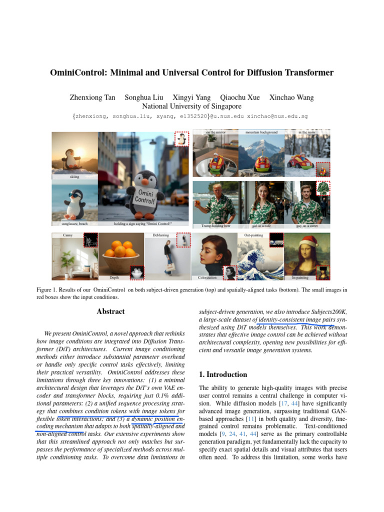 OminiControl: Universal Image Control | PDF | Machine Learning ...