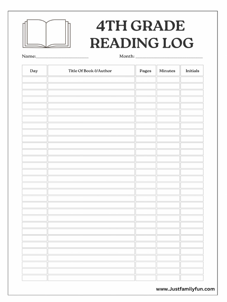 4th Grade Reading Log | PDF