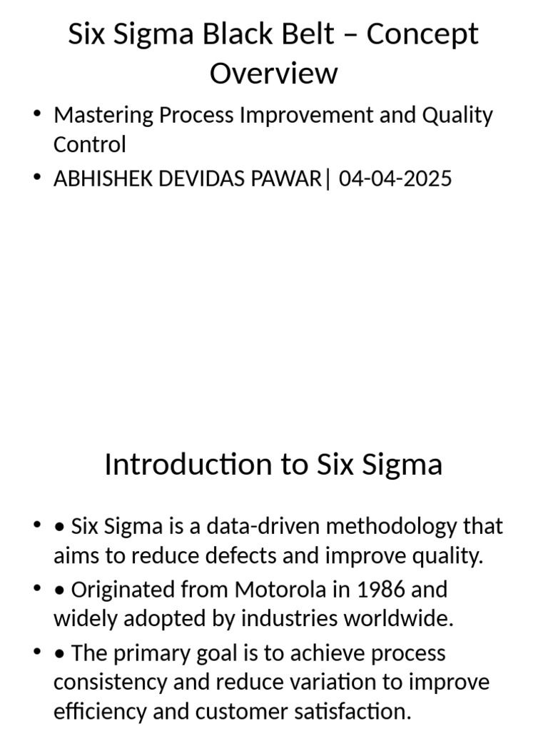 Six Sigma Black Belt Overview Guide | PDF | Six Sigma | Business