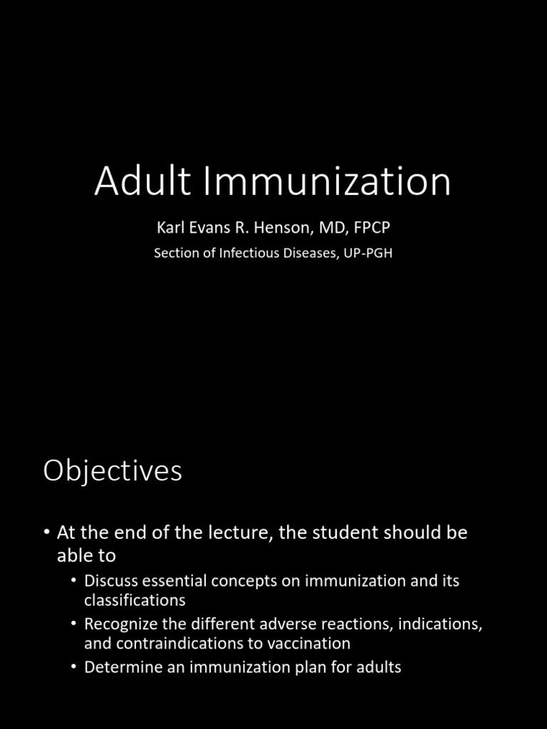 Essential Guide to Adult Immunization | PDF | Vaccines | Public Health