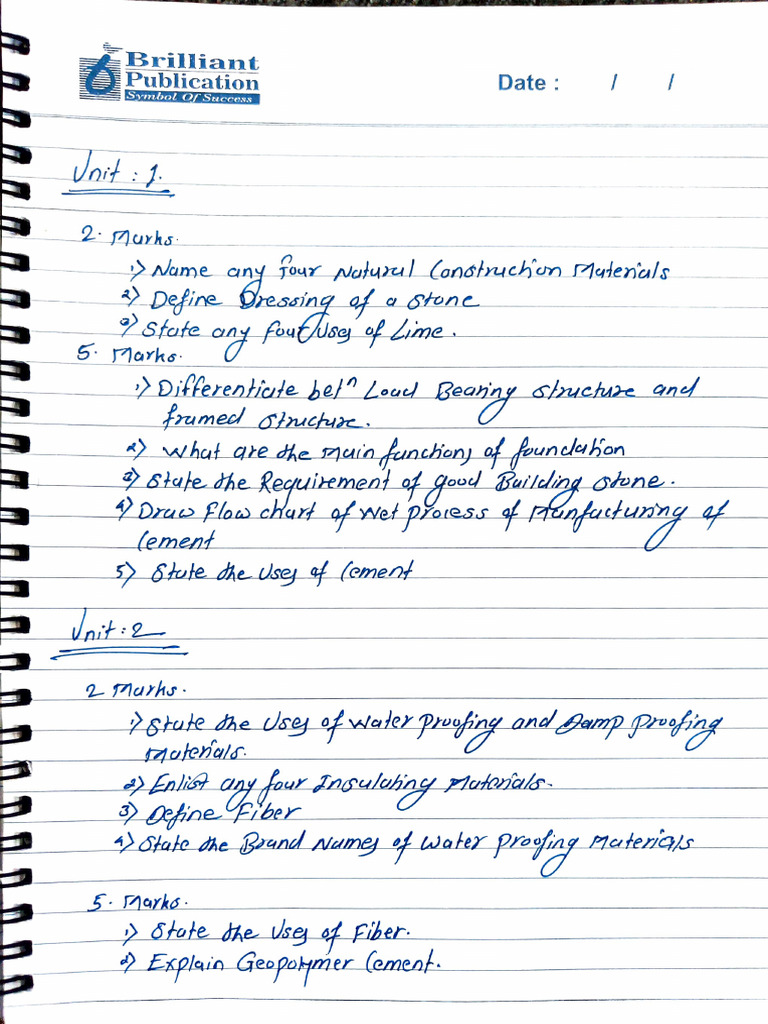 BMC Unit Test 1 IMP Questions | PDF