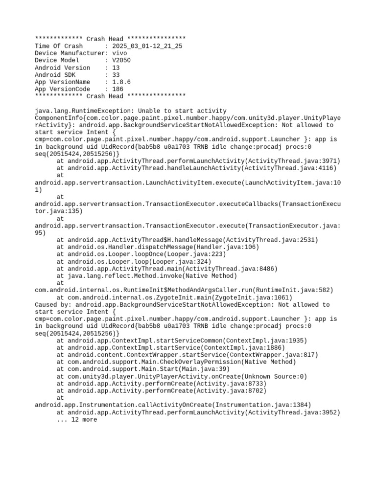 Background Service Start Error | PDF | Java (Programming Language ...