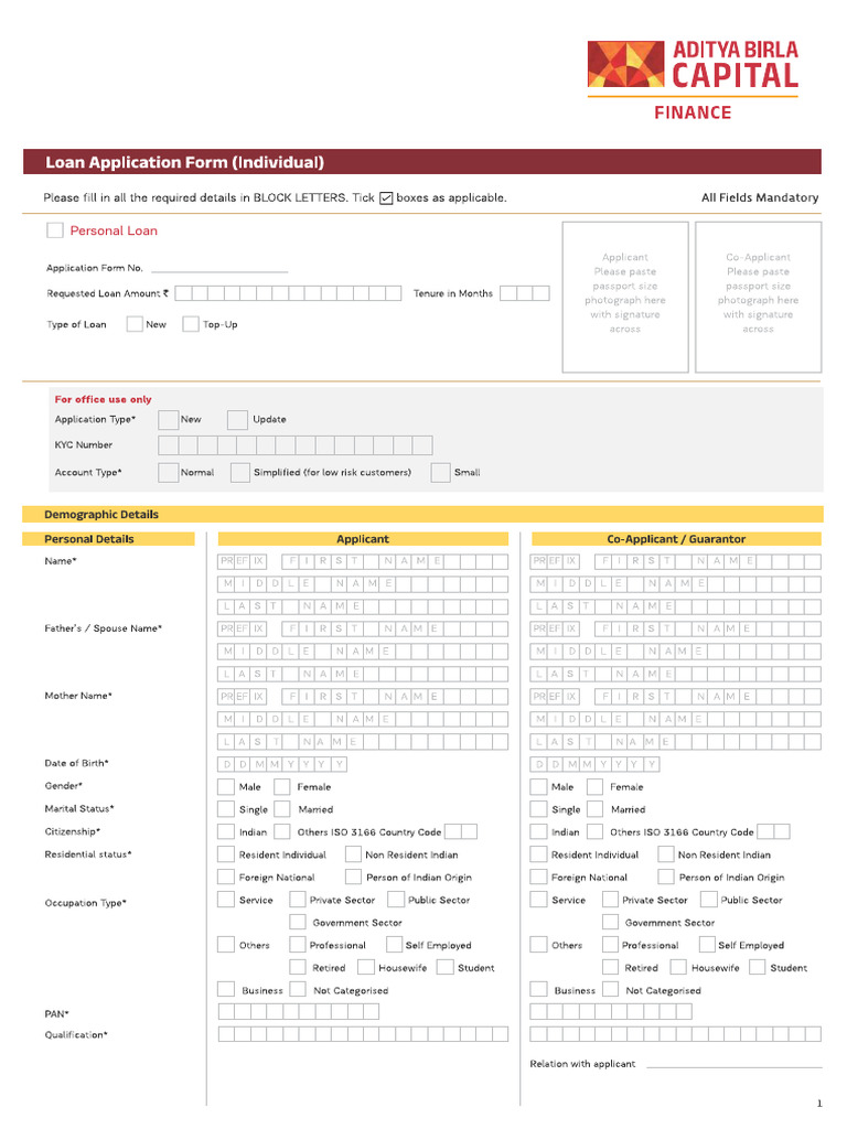 Personal Loan Application Form | PDF